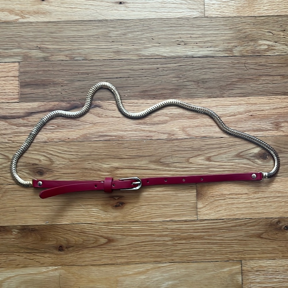 Vintage Red and Gold Belt